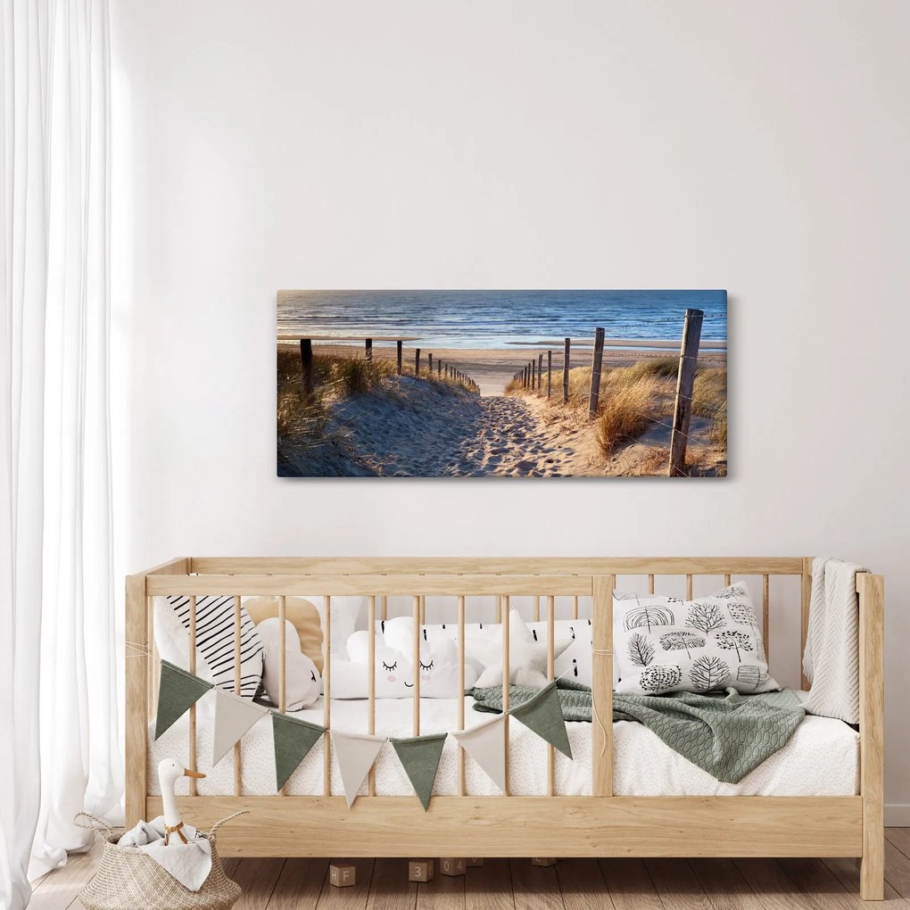 Kép - Út az északi-tengeri strandra, Hollandia (120x50 cm)
