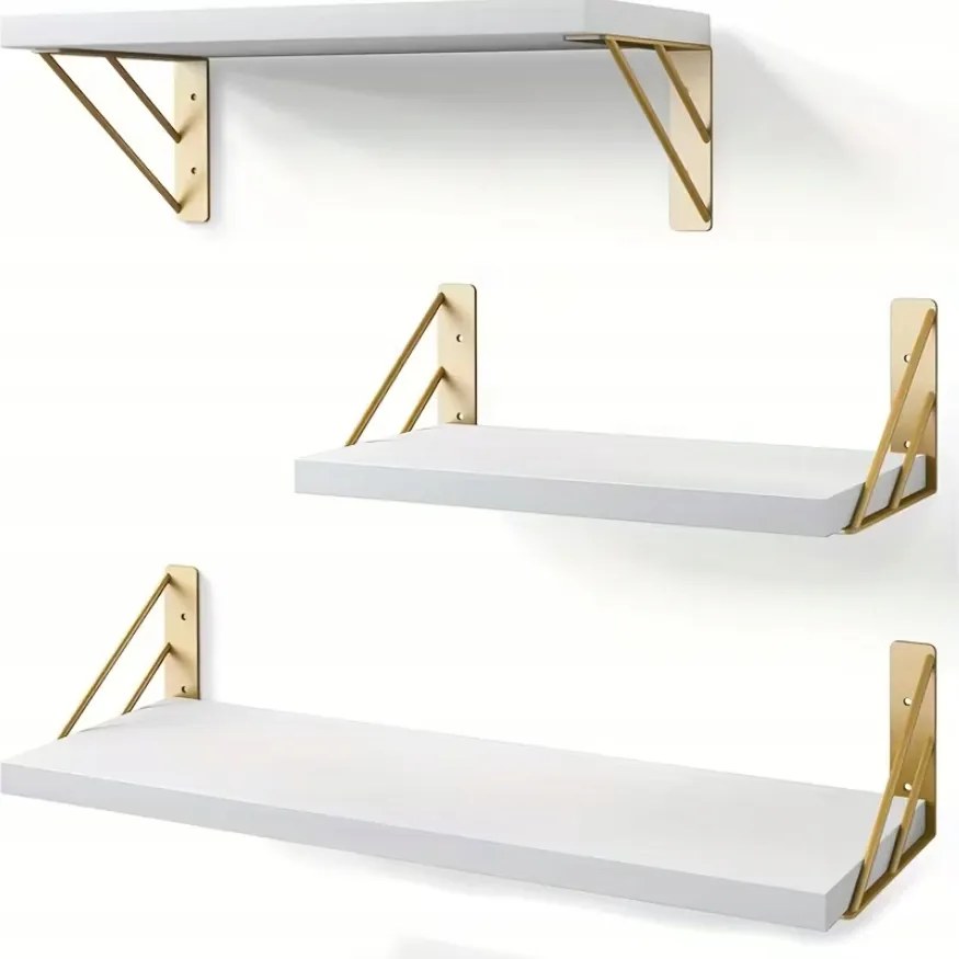 3db-OS Szett Fa Polcos Akasztós Szekrény Rusztikus Loft Stílus Dikom Fehér