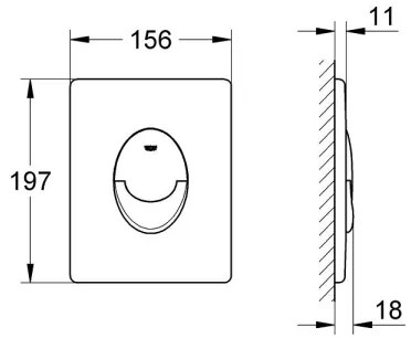 GROHE 38505SH0 - SKATE AIR nyomólap 156 × 197 mm fehér
