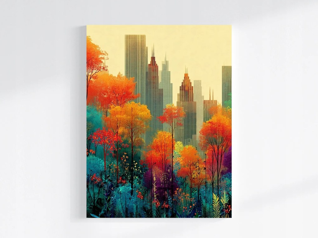 Canvas Vászonkép Grafika New York Város Manhattan Ősz 60x80