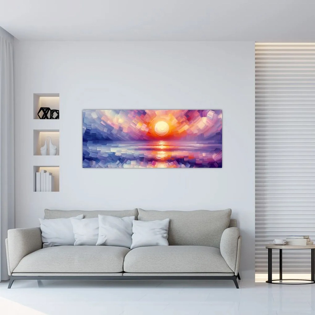 Kép - Színes művészi naplemente (120x50 cm)