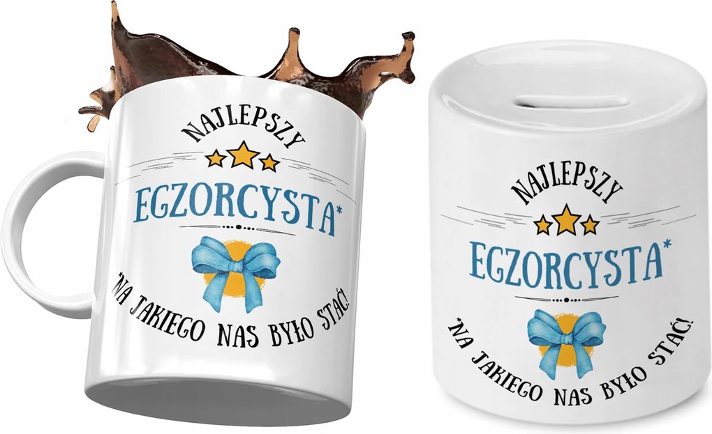 Ördögűzőnek Bögre Ajándék persely szett fényképes nyomtatással