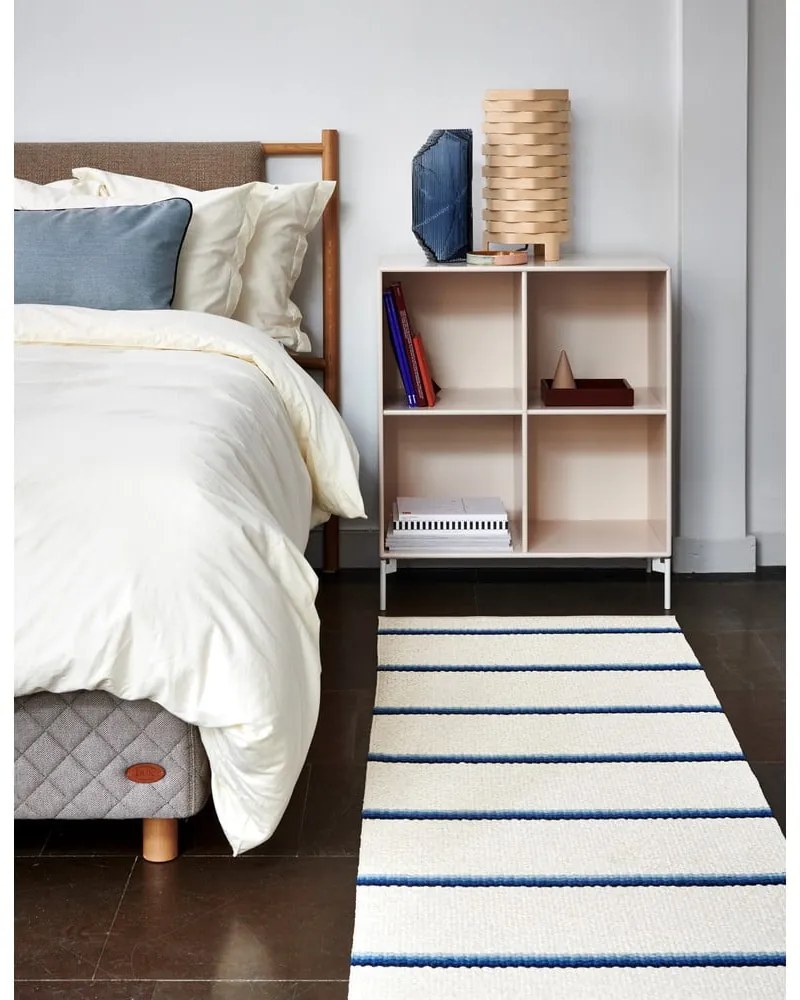 Kék-krémszínű kültéri-beltéri futószőnyeg 70x180 cm Olle Blue Vanilla – Pappelina