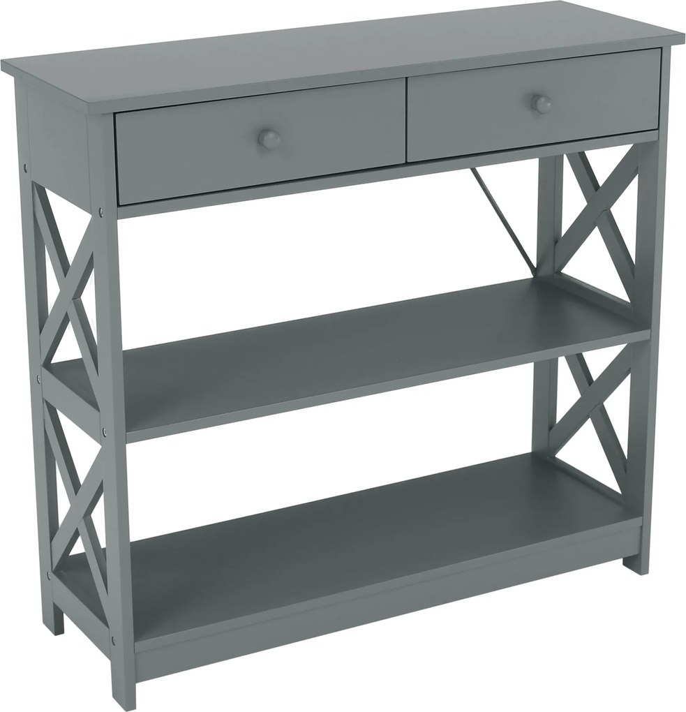 Konzolasztal, szürke, LOMIR