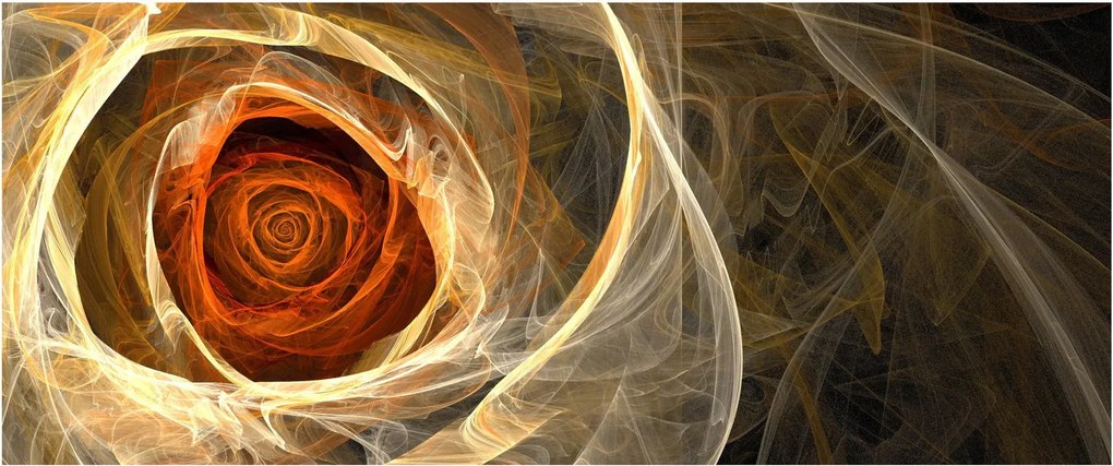 Kép - Absztrakt rózsák tüzes színekben (120x50 cm)