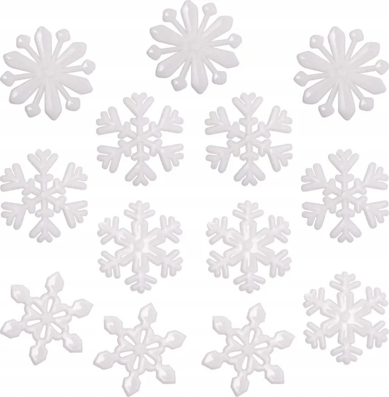 Fluoreszkáló hópehely 3cm 4 minta öntapadós szettben 50db