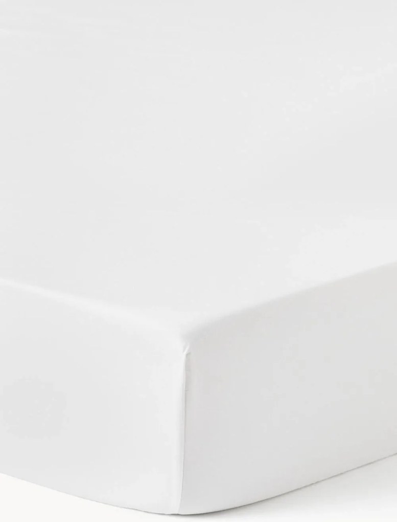 Westwing Comfort pamut-szatén gumis lepedő fehér 140 x 200