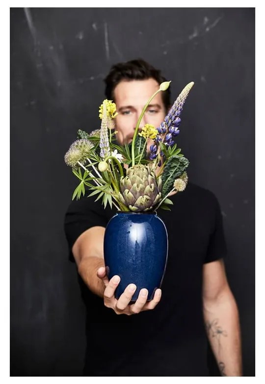 Sötétkék kőedény váza (magasság 20 cm) Gastro Blue – Bitz