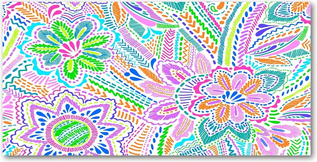 Fotó kép edzett üveg Virágos minta 140x70