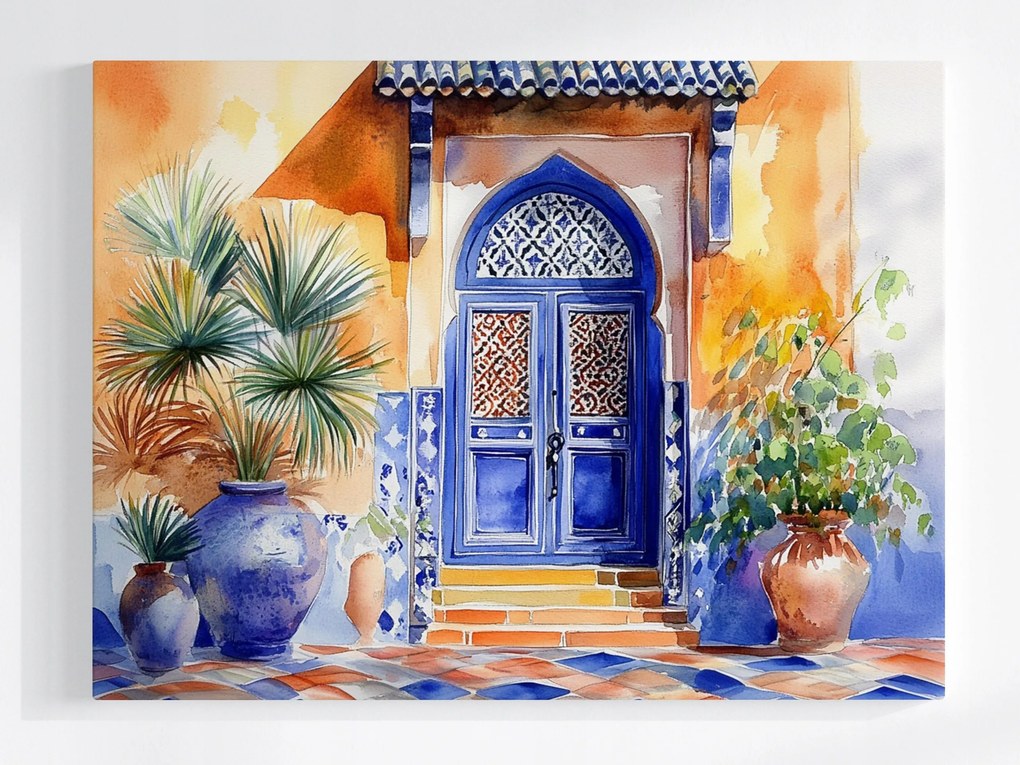 Vászonkép Canvas Arab Építészet Marokkó Ajtó Kerámia 80x60