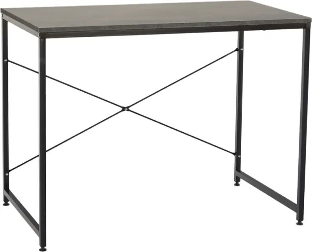Íróasztal, beton/fekete, 90x60 cm, MELLORA