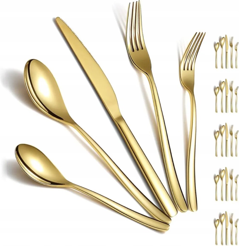 Arany Evőeszköz Készlet Evőeszköz 6 db-os 30 db-os