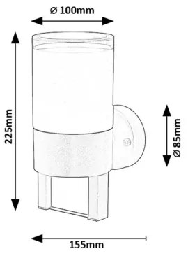 Rabalux 77130 - LED Kültéri fali lámpa LEITHA LED/12W/230V IP44