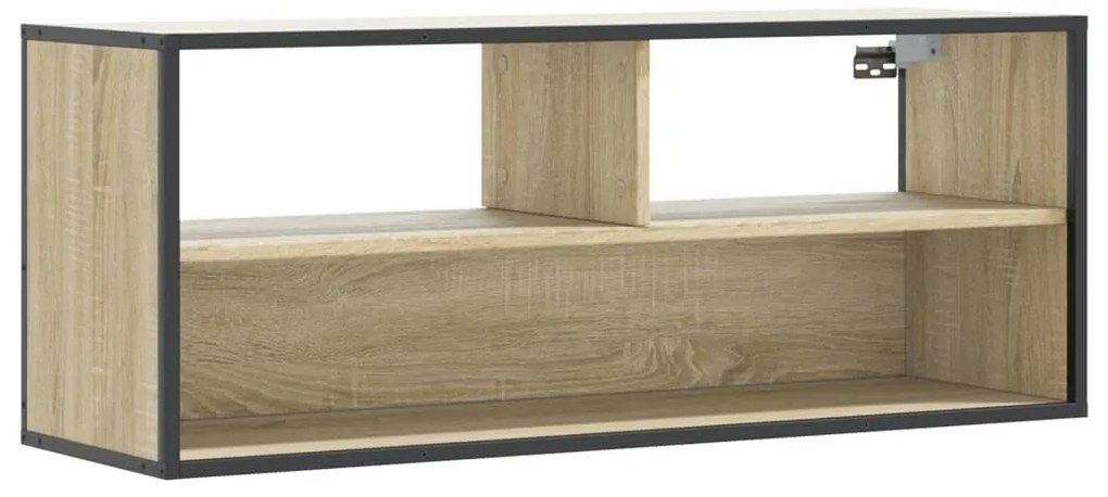 sonoma tölgy színű szerelt fa és fém TV-szekrény 100x31x39,5 cm