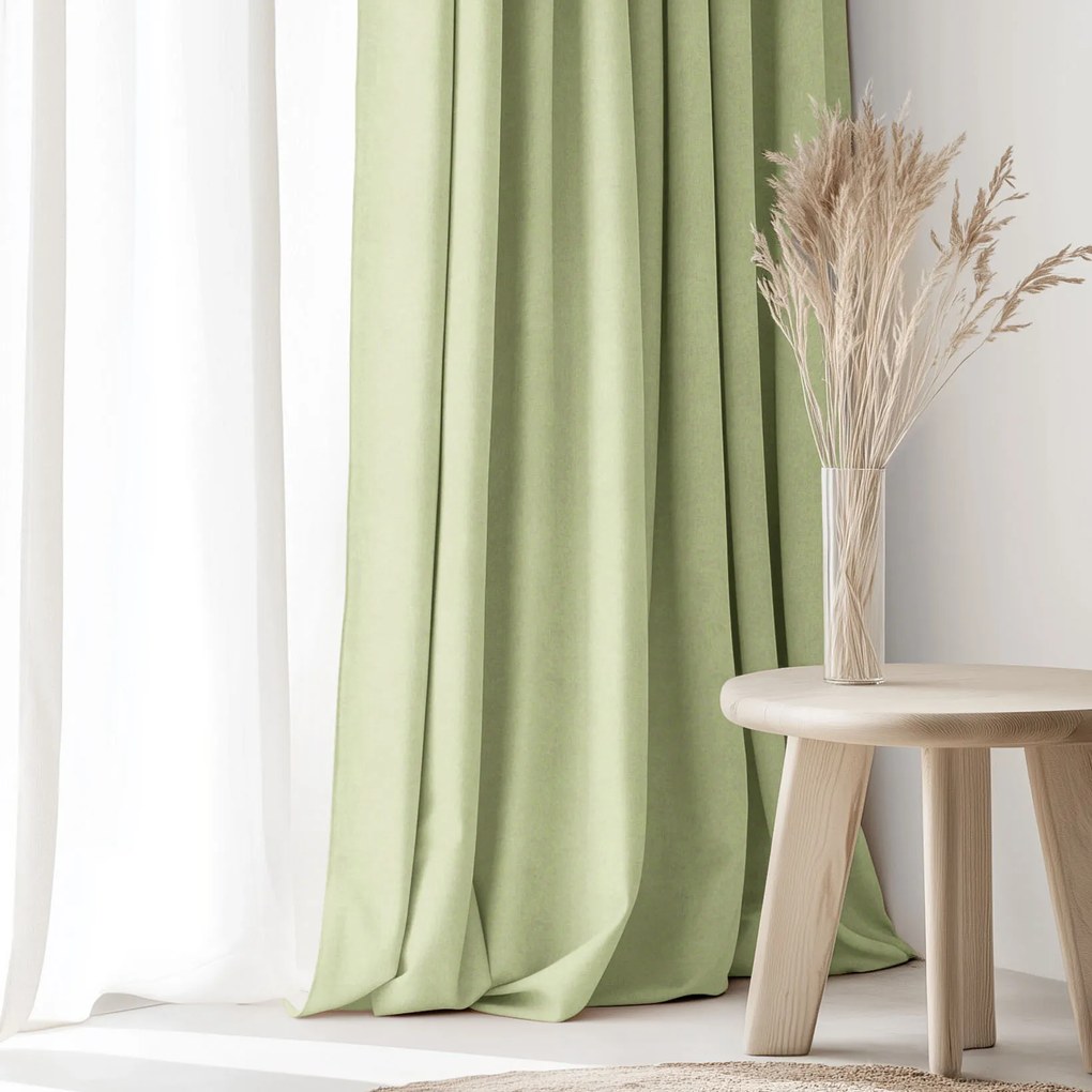 Goldea marbella díszfüggöny - borsózöld 160x135 cm