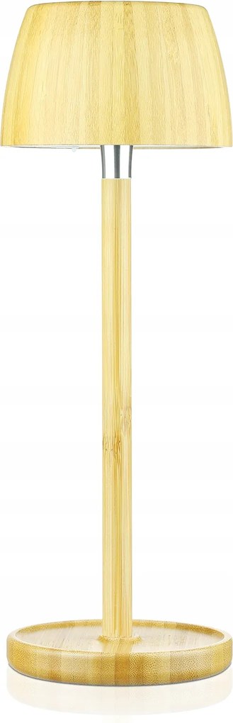 Vezeték Nélküli Érintőképernyős Éjjeli Lámpa Szálloda Éttermébe 3 Üzemmód Bambusz