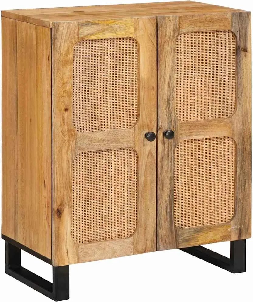 vidaXL Széf Barna 60 x 33 x 75 cm Tömör Mangófát