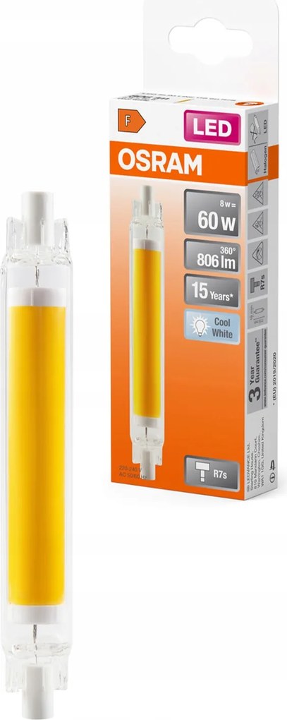 Led Lineáris izzó Halogén R7s 118mm 8W 60W 806lm 4000K Semleges 300°