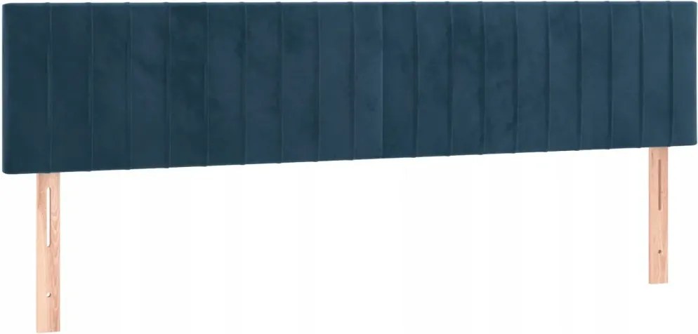 Fejtámlák ágyhoz, 2 db, sötétkék, 80x5x78/88cm bársony