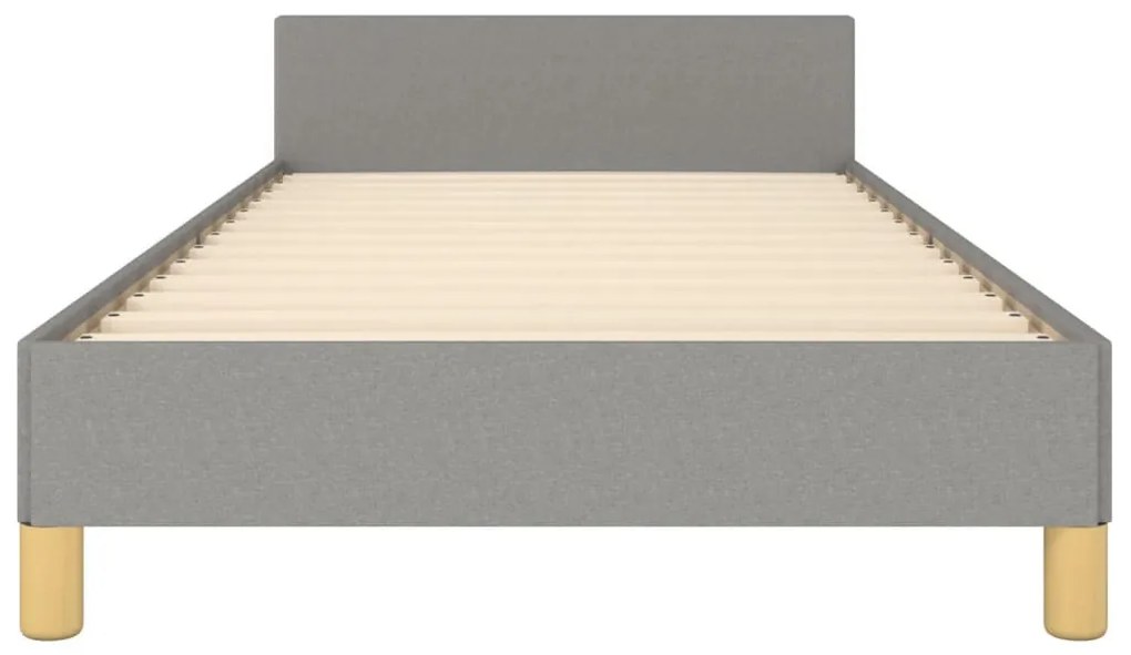 világosszürke szövet ágykeret matrac nélkül 90x190 cm