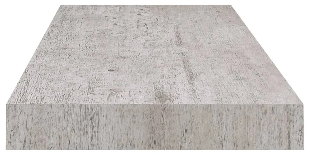 4 db betonszürke MDF lebegő fali polc 60 x 23,5 x 3,8 cm