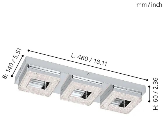 Eglo 95656 - FRADELO LED mennyezeti lámpa 3x4W 230V