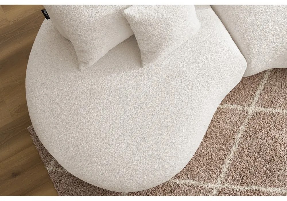 Fehér buklé szövet kanapé 260 cm Saint-Germain – Bobochic Paris