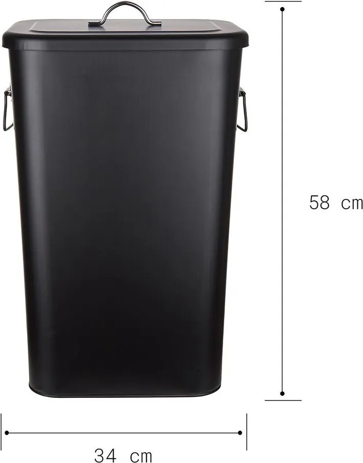 BINSTER szemetes vödör, fekete 41 Liter