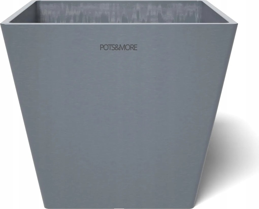 Pots&amp;more Növénytartó kaspó Prismo szögletes szürke 20 cm