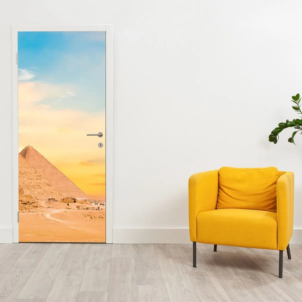 Fotótapéta ajtóra - Egyiptomi piramisok (95x205cm)