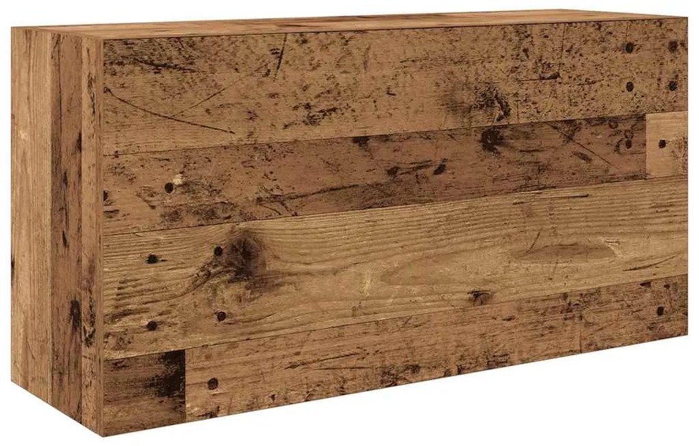 antik fa színű szerelt fa fali fürdőszobaszekrény 80x25x40 cm