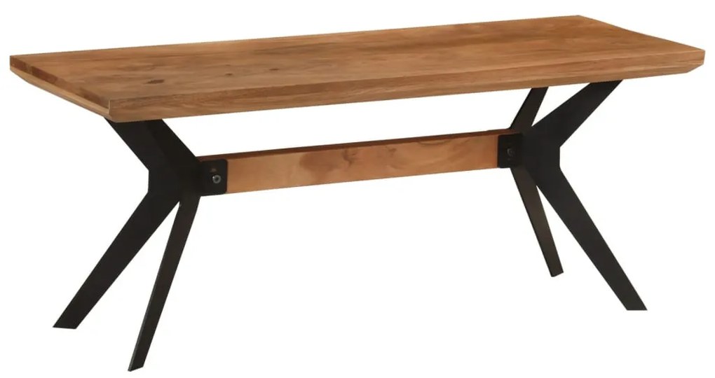 tömör akácfa és acél étkezőpad 110x40x46 cm