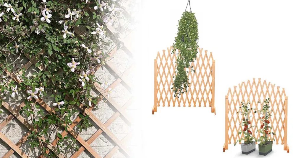 2 db-os állítható fa futtatórács növényeknek