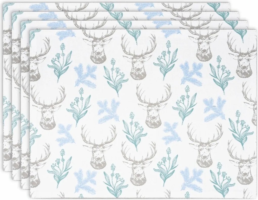 Szarvas karácsonyi teríték kedvező szett, 33 x 45 cm, 4 db