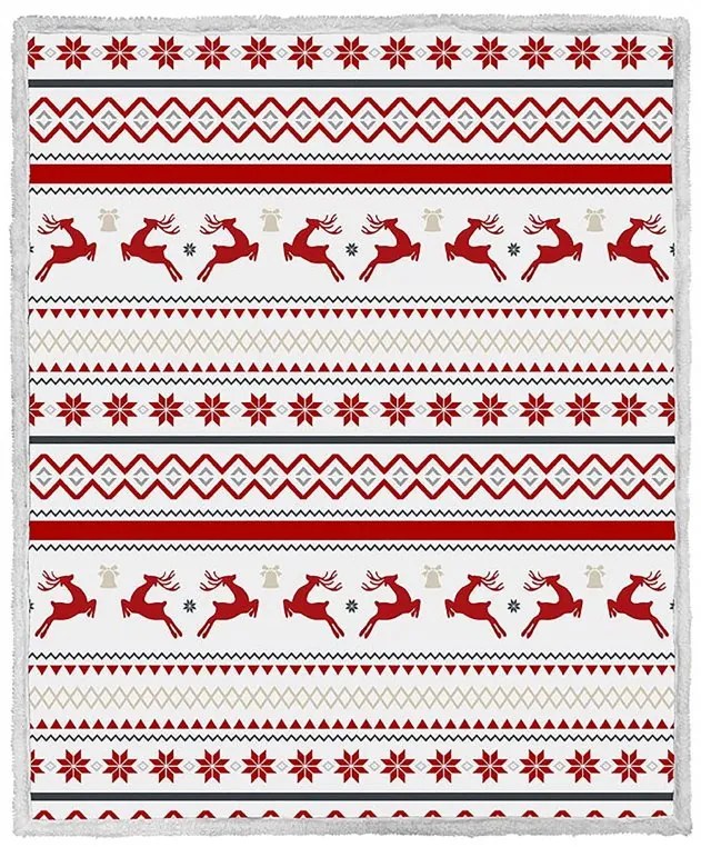 RETRO CHRISTMAS 2db karácsonyi fehér bárány takaró mikroplüssből 160x200 cm