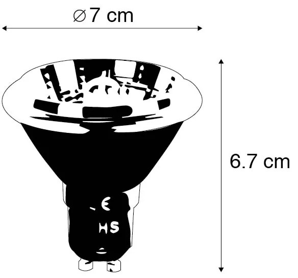 GU10 3 fokozatú tompítóval ellátott meleg fényű LED izzó AR70 6W 320lm 2000-3000K