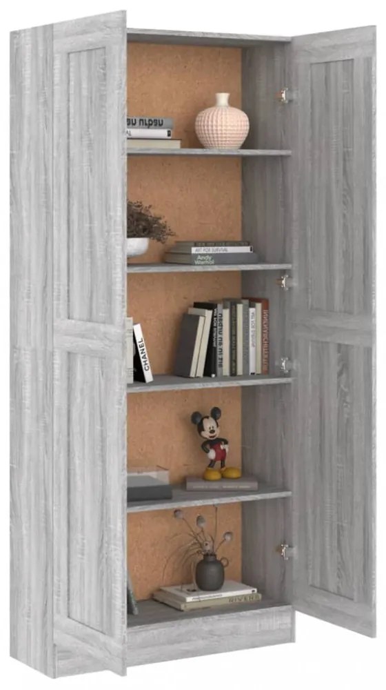 szürke sonoma színű fa fürdőszobaszekrény 82,5x30,5x185,5 cm