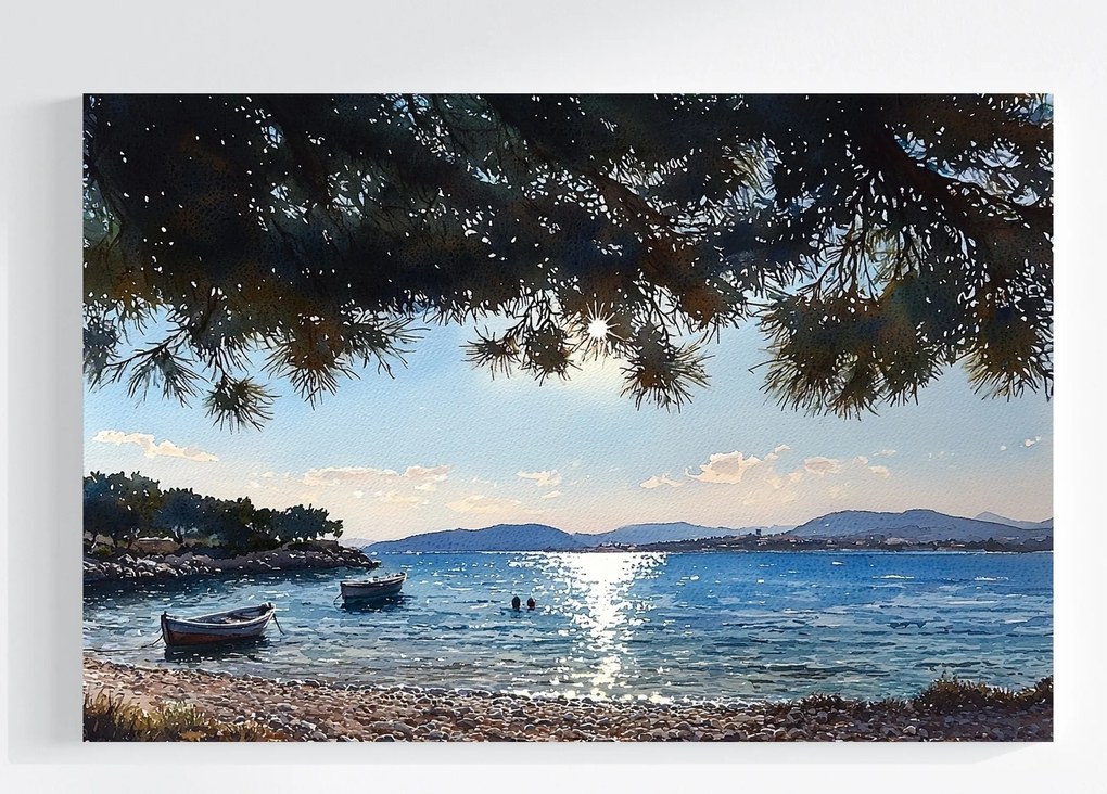 Canvas Vászonkép Tájkép Horvátország Ciovo Tengerpart Nap 120x80