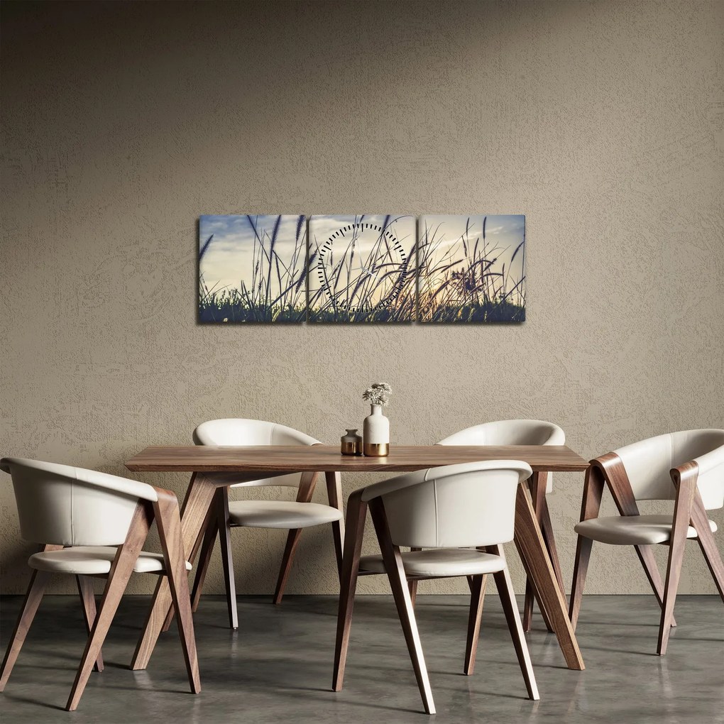 Réti virágok képe (órával) (90x30 cm)