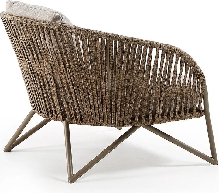 Világosszürke-barna fém kerti fotel Branzie – Kave Home