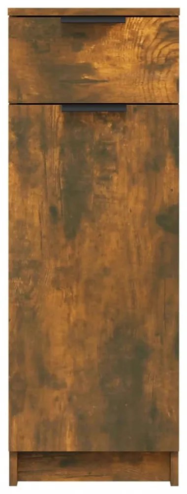 füstös tölgy színű szerelt fa fürdőszobaszekrény 32x34x90 cm