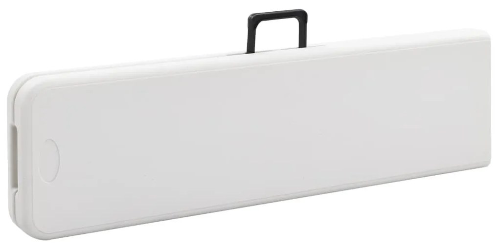 2 db fehér összecsukható HDPE kerti pad 180 cm