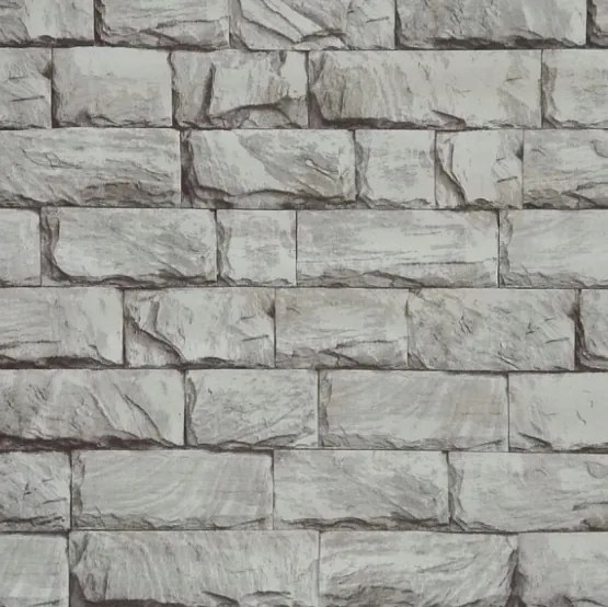 Tégla kő tapéta Retro szürke L131303