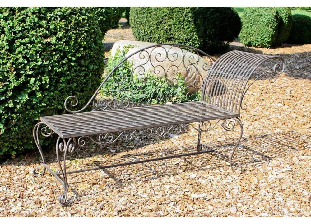 Fekete-sötétbarna fém kerti pad Lamington – Garden Pleasure