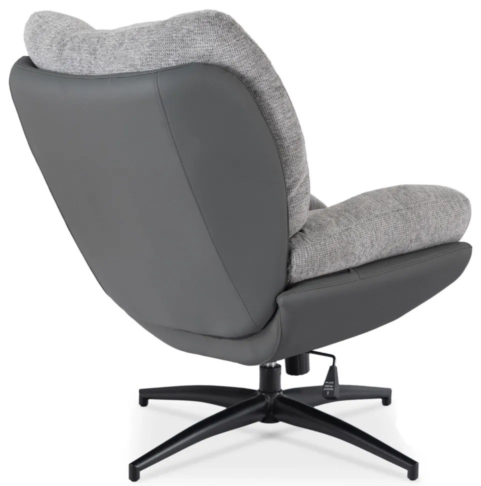 Forgó Relaxfotel Lábtartóval Szürke/Fekete Színben. FREMONT