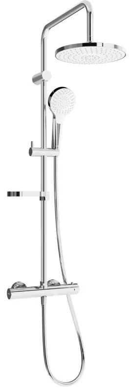 Mexen KX05 zuhanykészlet esőztetővel és termosztatikus csapteleppel, króm/fehér - 771500591-00
