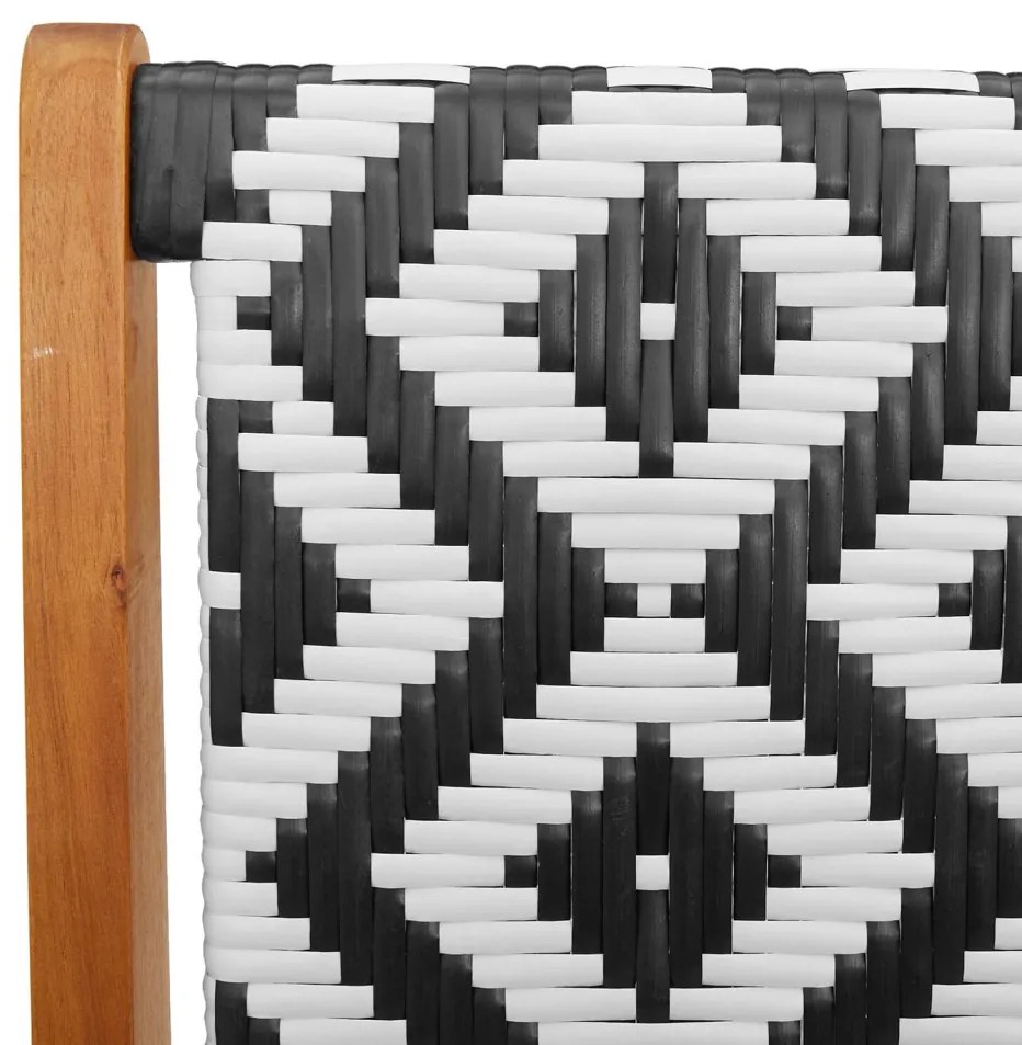 Kerti pad Fekete és fehér 122x76x73.5 cm Tömör akácfából