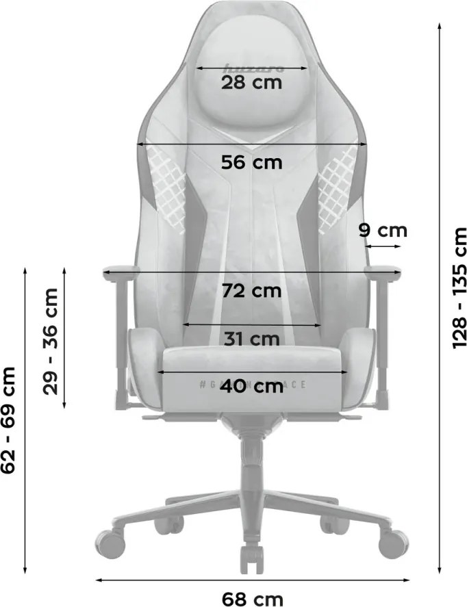 Ultra Gravity, Game szék, ergonomikus, velúr, szürke