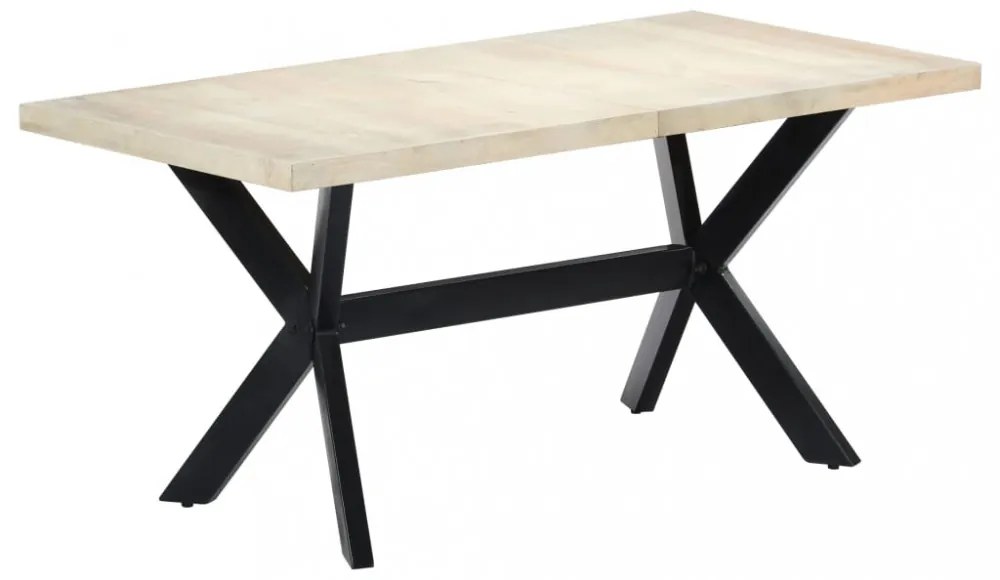 fehér tömör mangófa étkezőasztal 160 x 80 x 75 cm