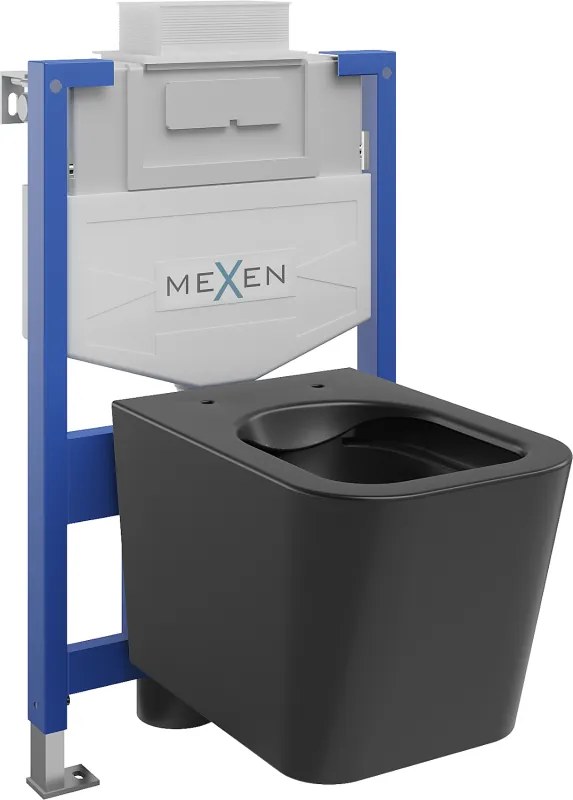 Mexen Teo Mexen Fenix XS-U falba alatti WC szett, fekete matt - 6853385XX85